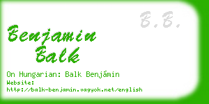 benjamin balk business card