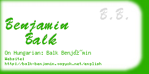 benjamin balk business card